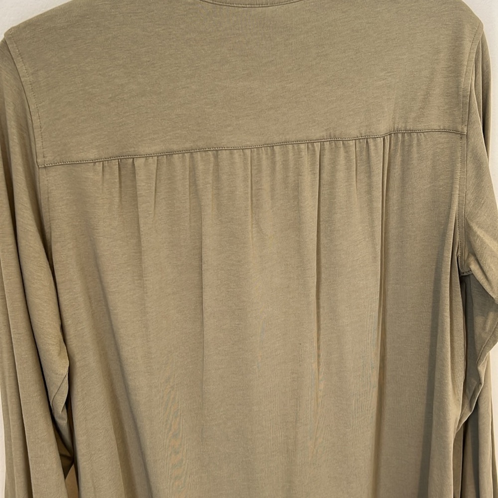 Lands End Womens Long Sleeve A-line Tunic Button Up Top Sunwashed Olive Medium - Picture 14 of 16